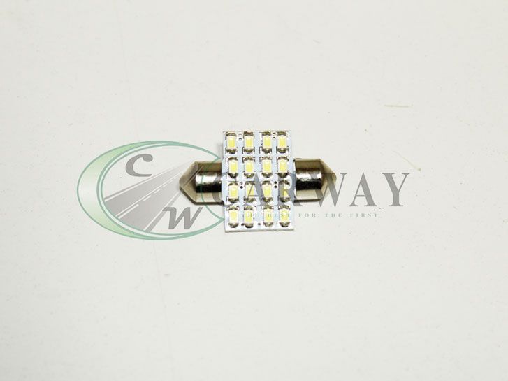 Лампа светодиодная 12в C5w салона пальчиковая белая (31 мм) 12v/C5/16 SMD1206/W31 Walline