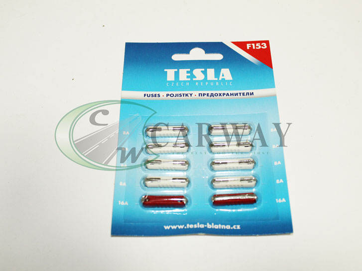 Предохранители обычные (10 шт) (8шт-8А, 2шт-16А) TS F153 Tesla