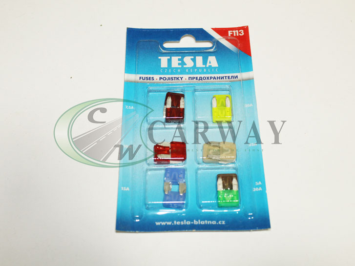 Предохранители Евро Mini (12 шт) 7,5-30А F113 Tesla