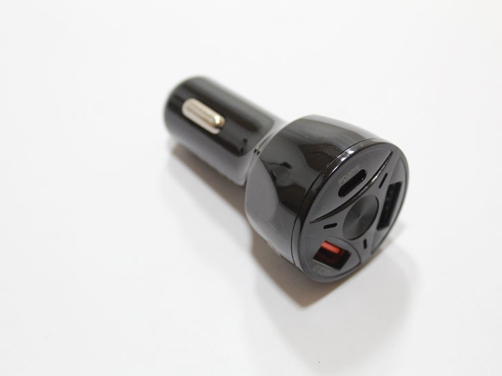 Штекер в прикуриватель 12-24V 2USB  - QC 3,0 + 3,1A + TYPE-C PD, синяя подсветка