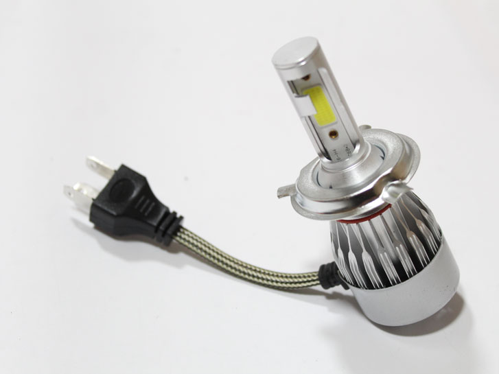 Лампа LED H4 H/L, диод COB/12V,6000К/тип охлаждения -радиатор (металлический корпус)+вентилятор "C6"