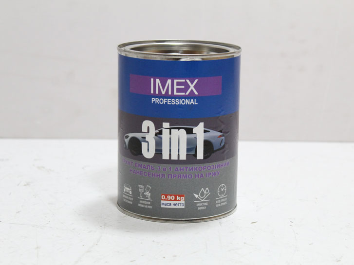 Грунт-эмаль преобразователь ржавчины 3 в 1 (серый) 0,9 кг IMEX
