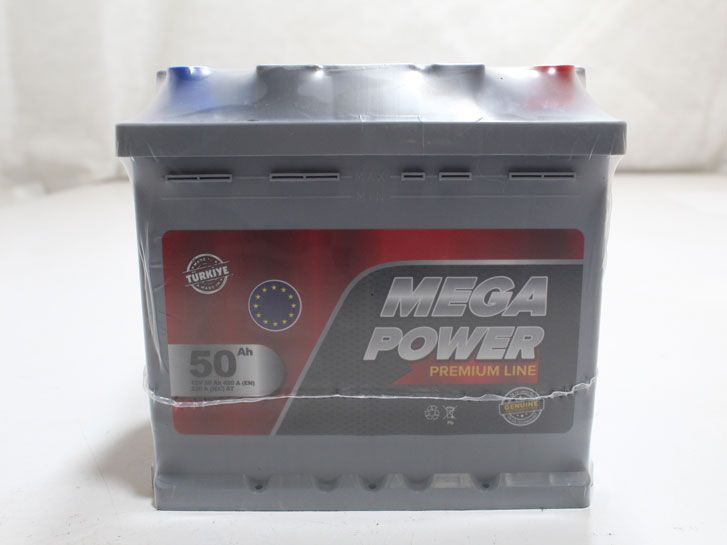 Аккумулятор 6СТ 50А  (0) Евро (правый +) Mega Power Premium Line
