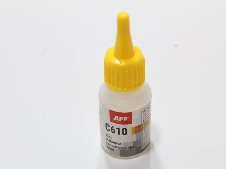 Клей цианово-акриловый для склеивания резины и пластмассы 20 гр. APP C610