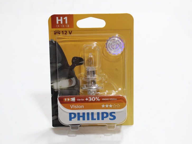 ЛАМПА ГАЛОГЕНОВАЯ 12V H1 55W P14,5S VISION, НА 30% БОЛЬШЕ СВЕТА (1ШТ В БЛИСТ.)