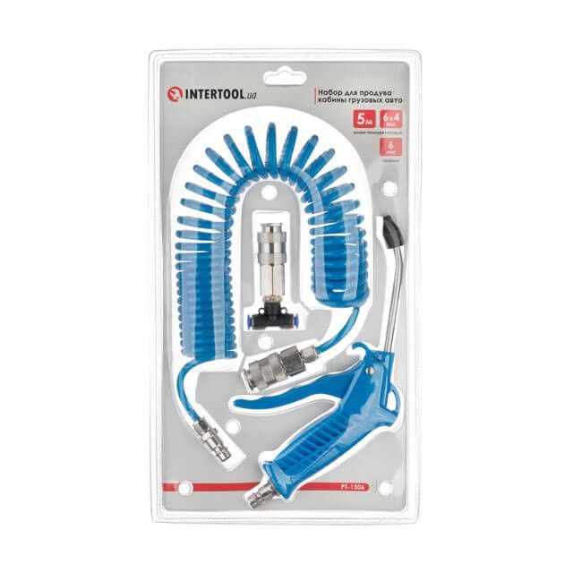 Пистолет для продувки кабины (+ шланг PU 6*4мм 5м, тройник 6мм) Intertool фото 7