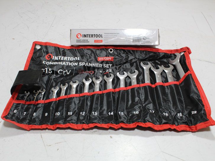 Набор ключей рожково-накидных 15 предметов (6-22мм) в чехле