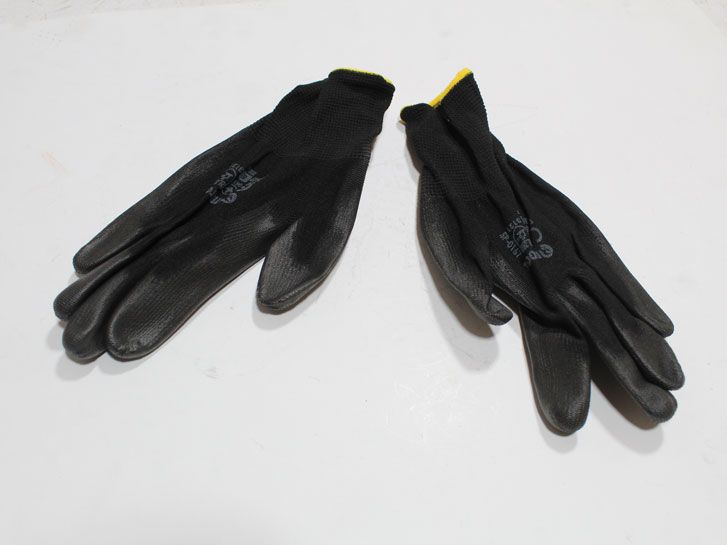 Перчатки рабочие 2 шт покрыты полиуретаном, черные 8