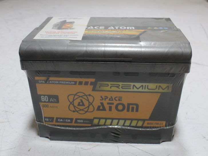Аккумулятор 6СТ 60А  (0) Евро (правый +) 600А Premium (242x175x175) АТОМ