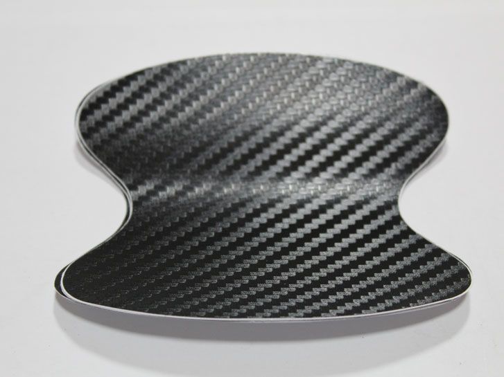 Пленка защитная от царапин под ручку двери (с вырезом) 4+1шт черный карбон