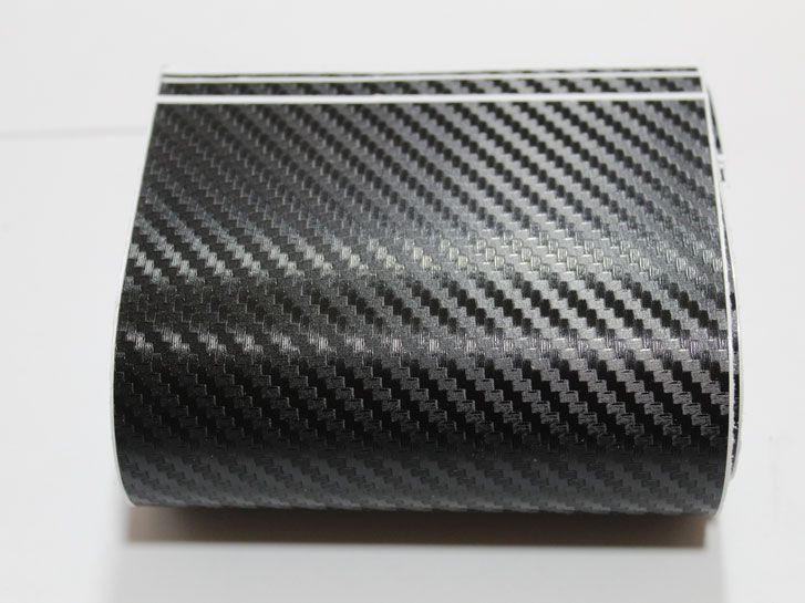 Пленка на стойки авто 3D карбон черный комплект 4шт фото 4