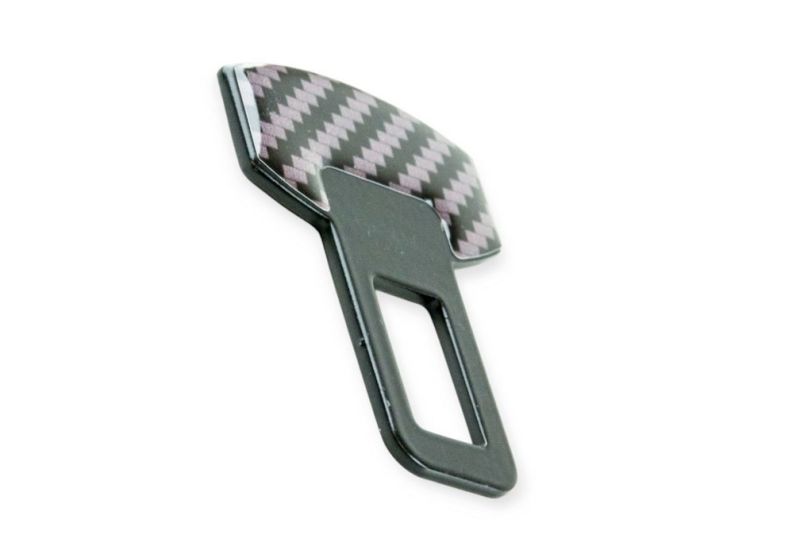 Заглушка ремня безопасности металл-силикон КАРБОН