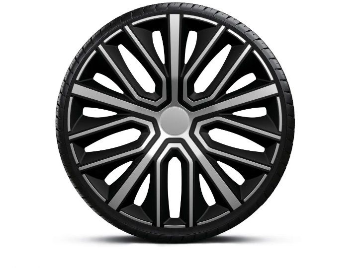 Колпаки автомобильные (4шт.) R15 Sinus Silver&Black