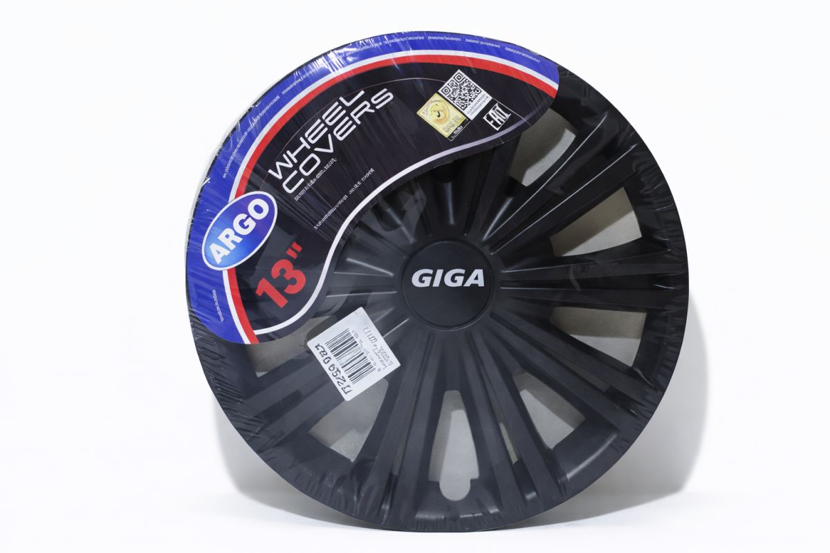 Автомобильные Колпаки (4шт) R13 Giga Black черные Argo