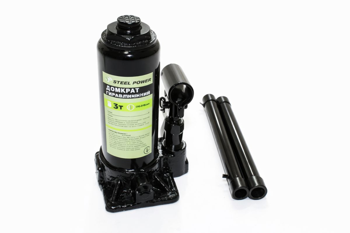 Домкрат гидравлический 3т бутылочный 180-340мм SPR 2203 Steel Power